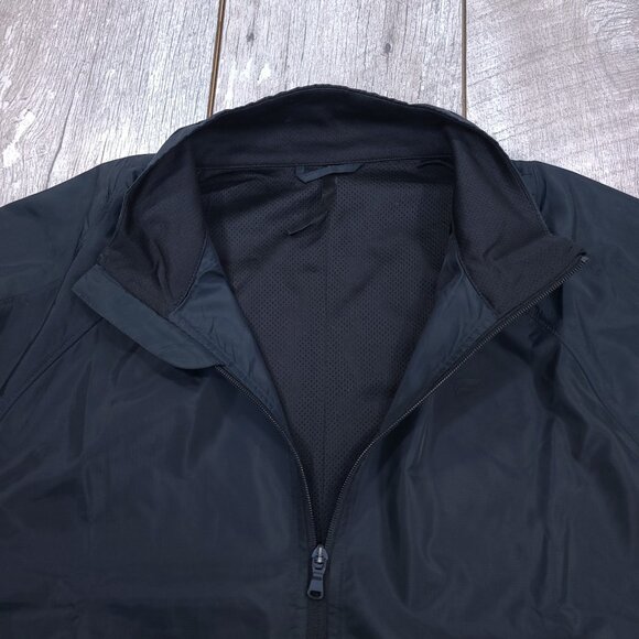 Fabletics Mens Windbreaker Jacket XL Black Interval Vented Lightweight Full Zip - Picture 5 of 8
